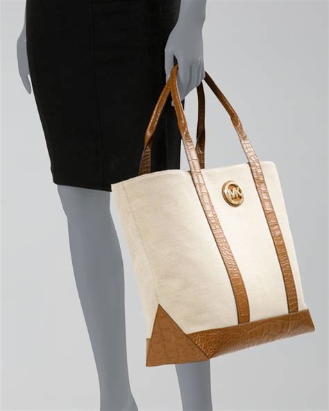 michael kors collins large|Michael Kors large canvas tote.